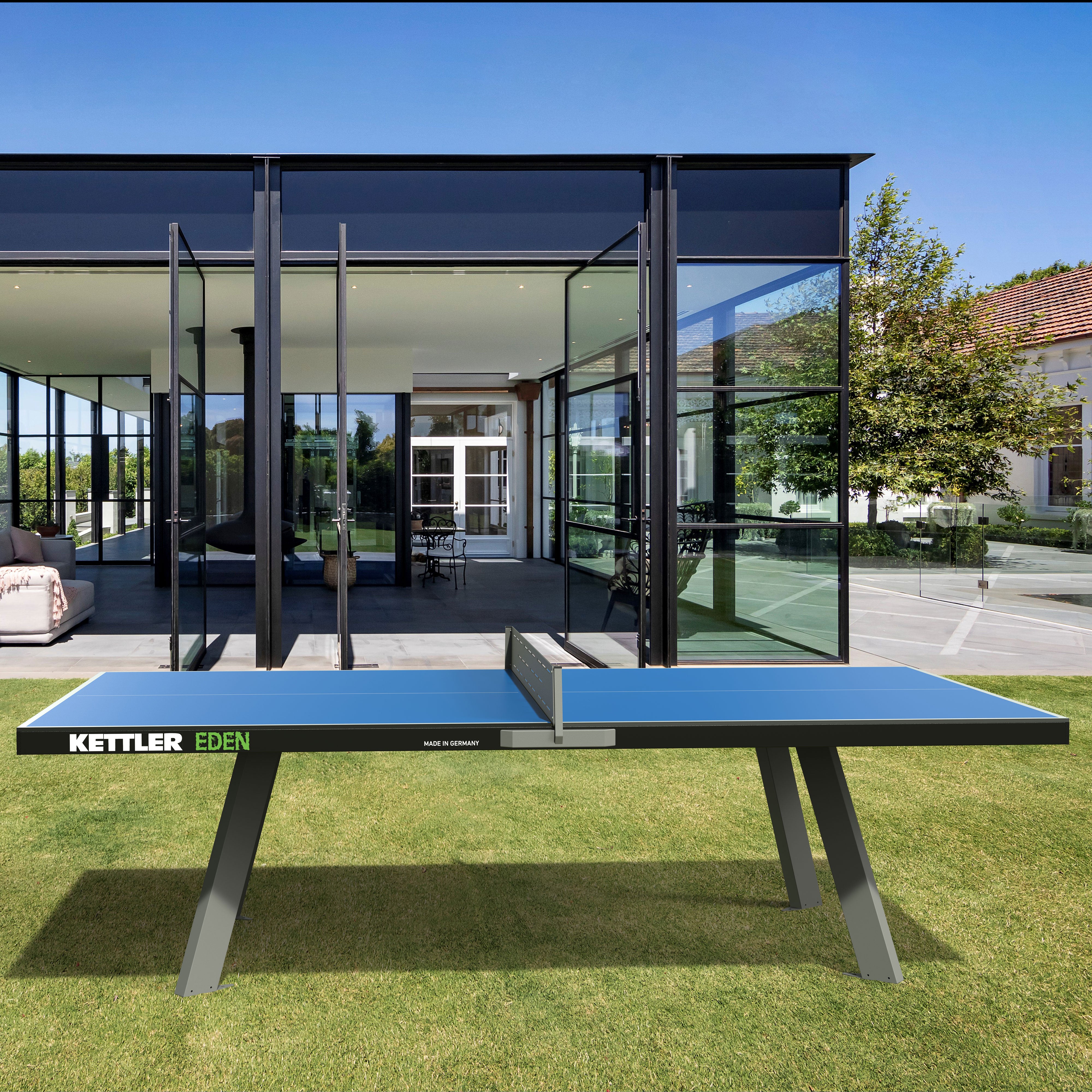 Eden Outdoor Stationary Table Tennis Table - Blue *Available by Pre-Order Only*