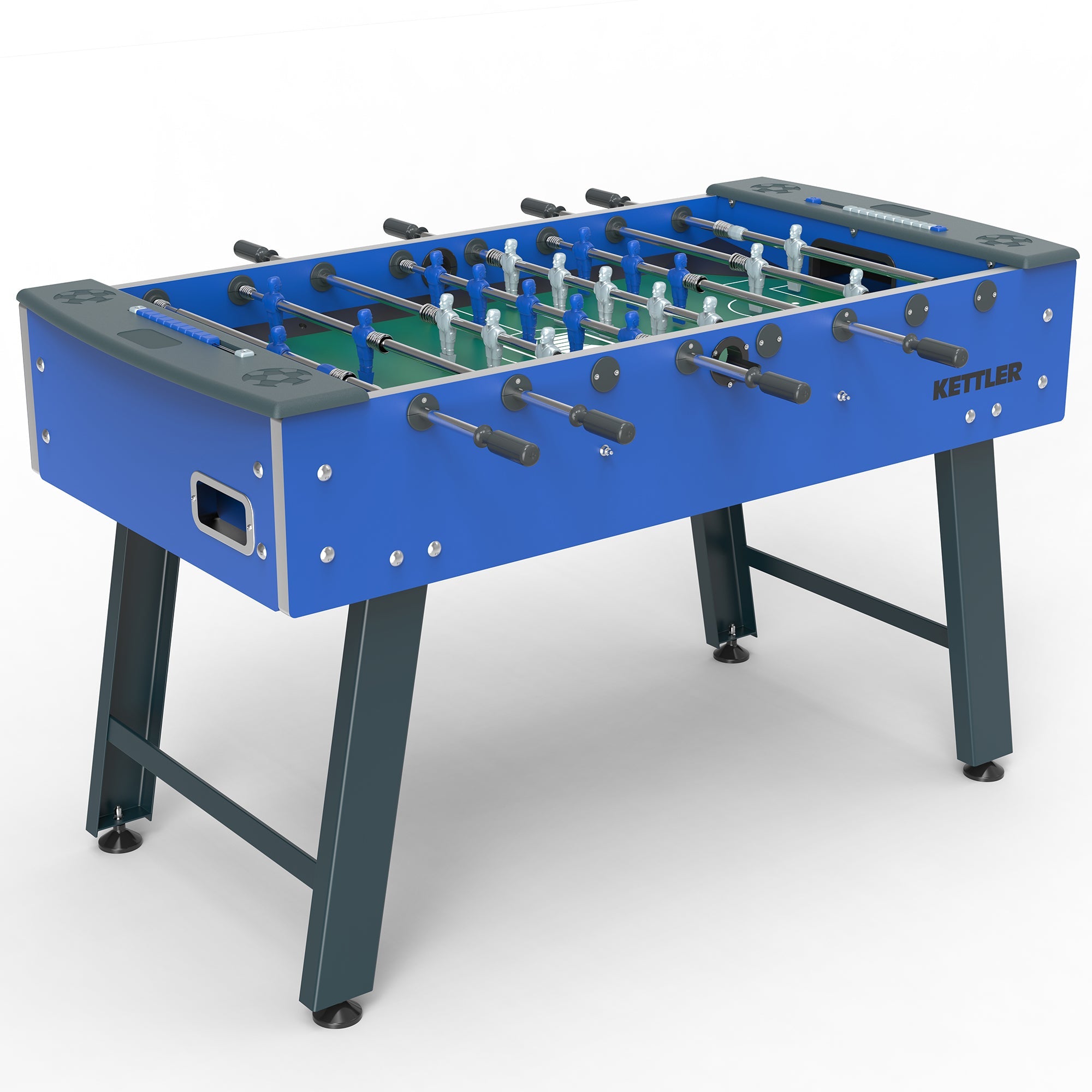 Outdoor Foosball Table Blue, Kicker with floor levelers 